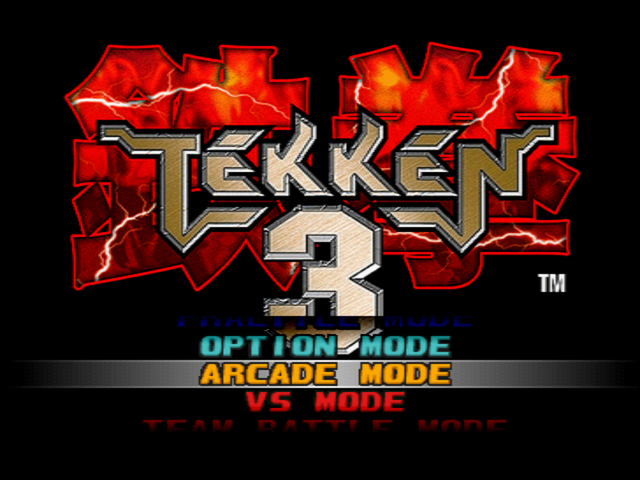 Tekken 3 title screen for Playstation